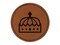Crown King Emperor Round Iron-On Engraved Faux Leather Patch Applique - 2.5"